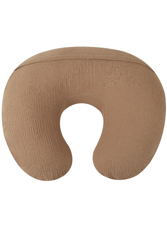 Onacosht Muslin Nursing Pillow Cover Soft 100% Cotton Feeding Pillow Slipcover Fits Standard Infant Nursing Pillow for Baby Girl and Boy, Brown - Image 3