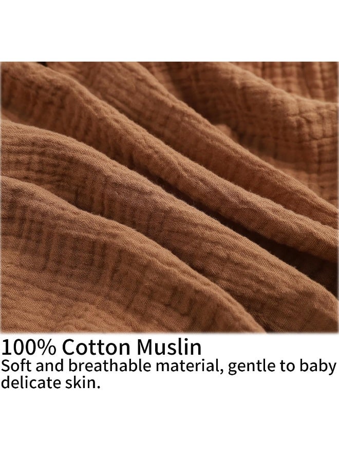 Onacosht Muslin Nursing Pillow Cover Soft 100% Cotton Feeding Pillow Slipcover Fits Standard Infant Nursing Pillow for Baby Girl and Boy, Brown - Image 2
