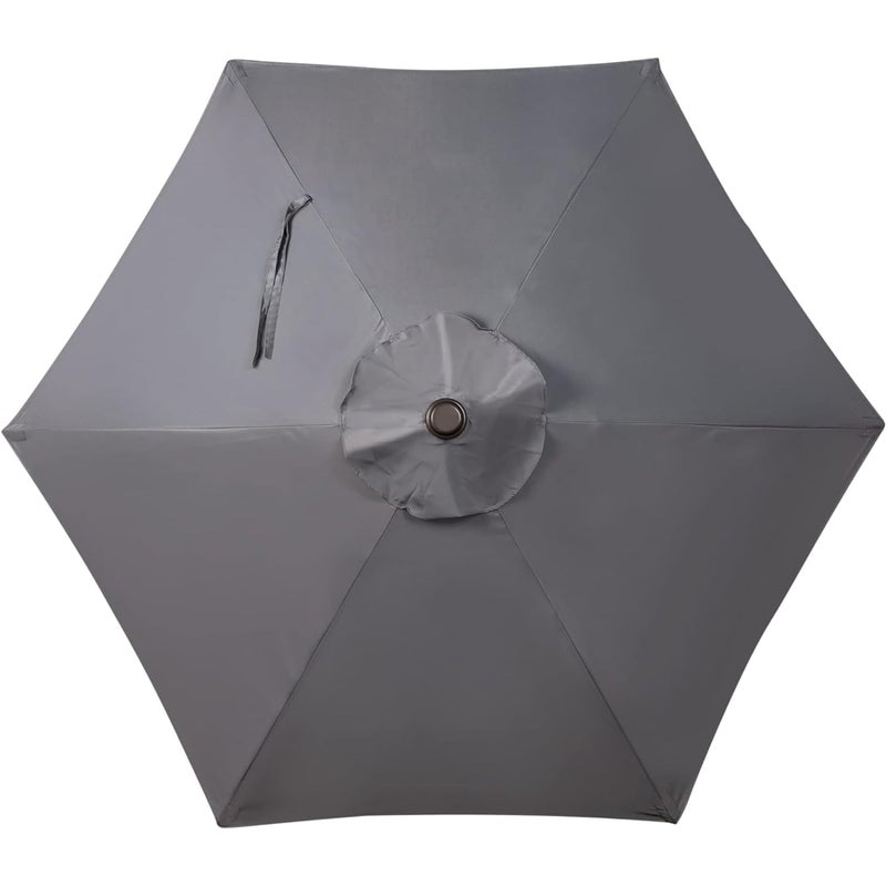 Blissun 7.5 ft Patio Umbrella, Yard Umbrella, Outdoor Market Umbrella with Push Button Tilt Crank, Dark Grey - Image 4