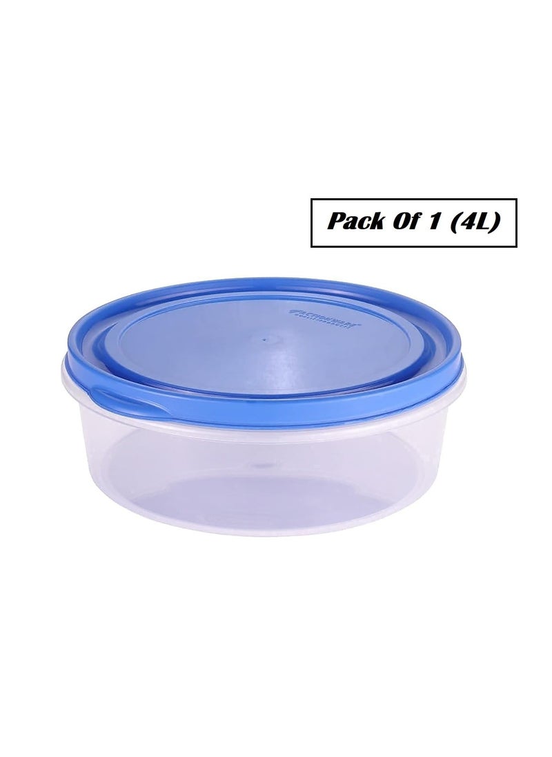Darkness - DARKNESS Plastic Classic Round Airtight Transparent Storage Box Container, Snacks Storage Container (Multicolour/4 liter) (1) - Image 1
