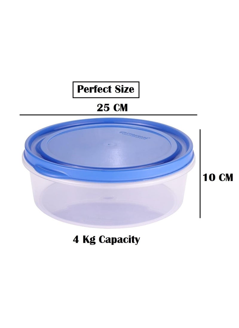 Darkness - DARKNESS Plastic Classic Round Airtight Transparent Storage Box Container, Snacks Storage Container (Multicolour/4 liter) (1) - Image 1