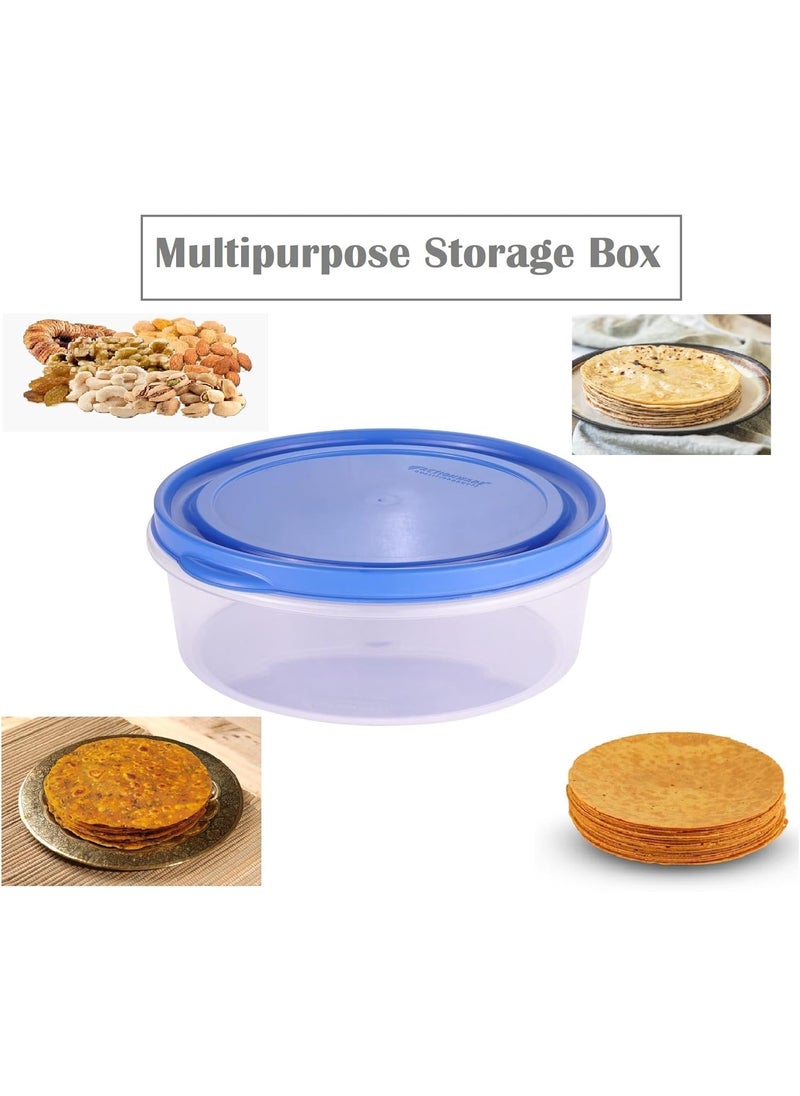 Darkness - DARKNESS Plastic Classic Round Airtight Transparent Storage Box Container, Snacks Storage Container (Multicolour/4 liter) (1) - Image 1