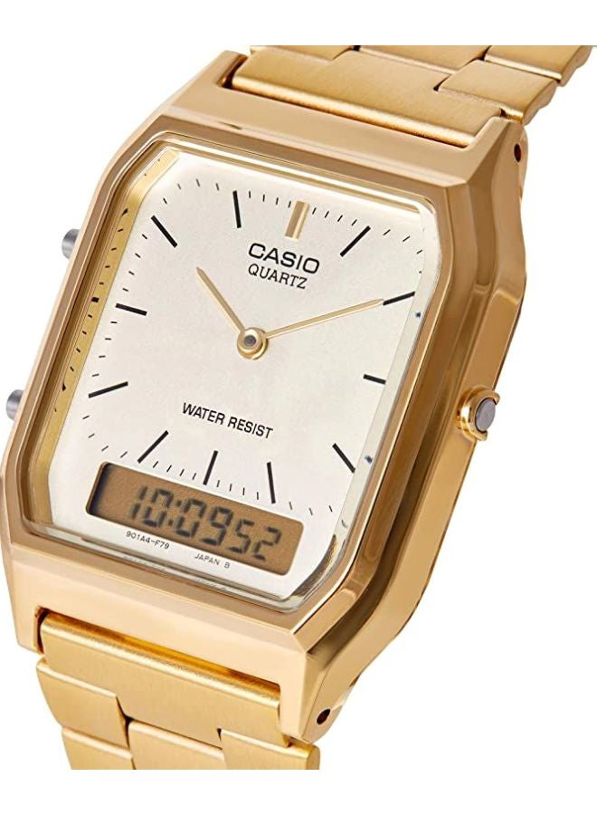 كاسيو ساعة يد شبابية بعقارب ورقمية طراز AQ-230GA-9DMQ - قياس 30 مم - لون ذهبي رجال - Image 4