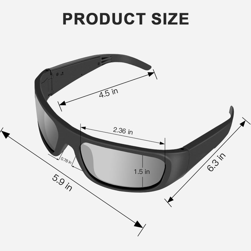 OhO sunshine Audio Sunglasses,Voice Control and Open Ear Style Listen Music and Calls with Volumn UP and Down, Bluetooth 5.0 Smart Glasses and IP44 Waterproof Feature for Outdoor Sports - Image 4