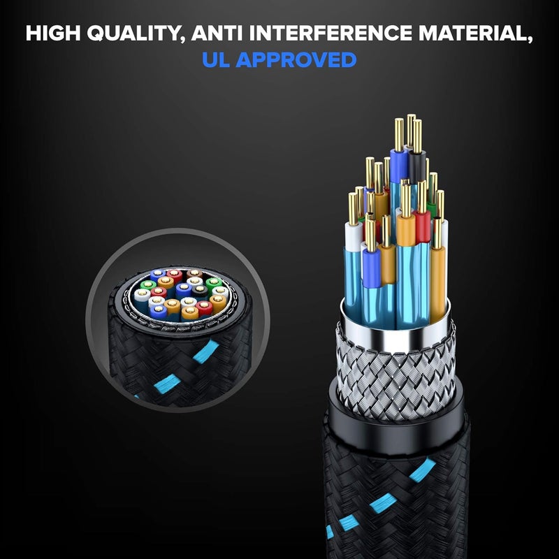 Maximm HDMI Cable 4K Ultra HD 8 Foot (10 Pack) Nylon Braided HDMI 2.0 Cable - Image 2