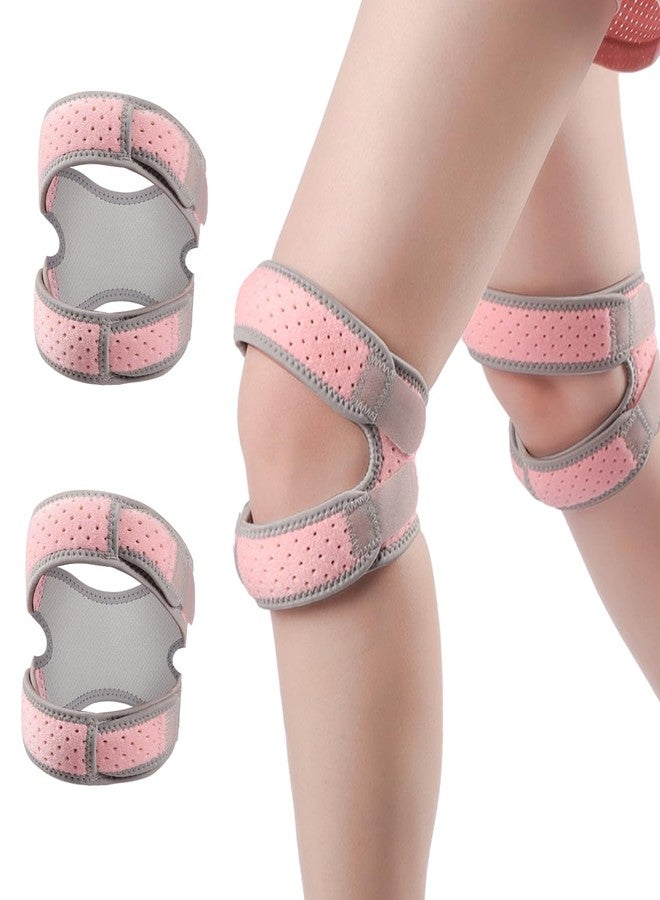 iStabo Patella Knee Brace for Women & Men, Patellar Tendon Support Strap for Running, Basketball, Tennis, Gym, Relief for Meniscus Tear, Arthritis, Injury Recovery (2, Pink) - Image 1