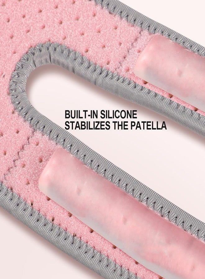 iStabo Patella Knee Brace for Women & Men, Patellar Tendon Support Strap for Running, Basketball, Tennis, Gym, Relief for Meniscus Tear, Arthritis, Injury Recovery (2, Pink) - Image 4