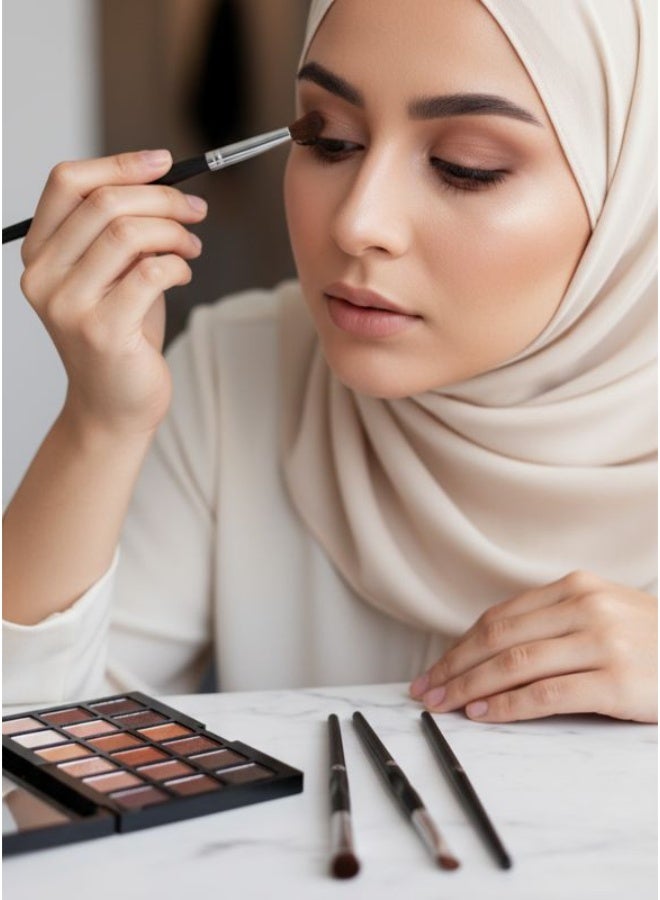 ماستر سيريز مجموعة فرش مكياج احترافية للعيون – 4 قطع | شعر طبيعي عالي الجودة ومقبض خشبي فاخر - Image 2