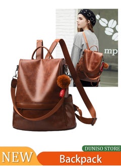 Anti theft casual shoulder backpack, large capacity soft leather backpack, fashionable women's backpack