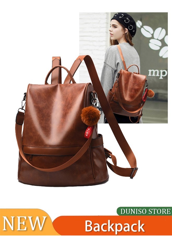 Generic - Anti theft casual shoulder backpack, large capacity soft leather backpack, fashionable women's backpack - Image 1