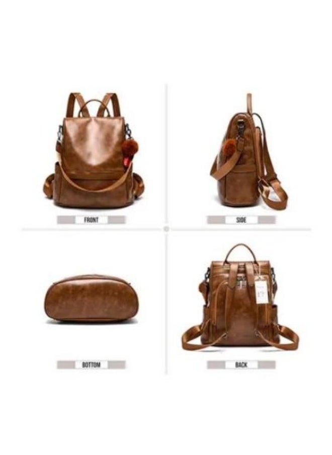 Generic - Anti theft casual shoulder backpack, large capacity soft leather backpack, fashionable women's backpack - Image 1