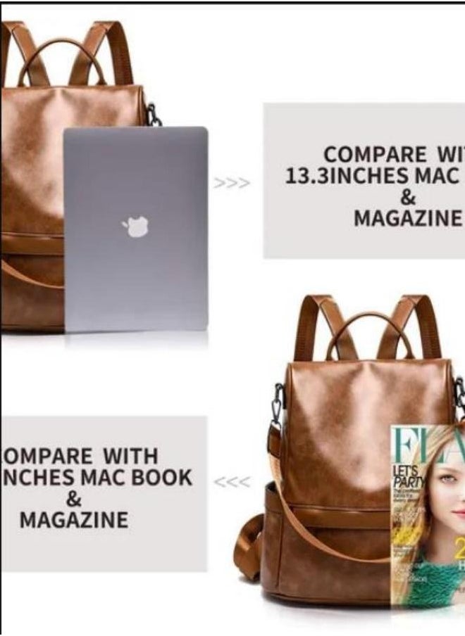 Generic - Anti theft casual shoulder backpack, large capacity soft leather backpack, fashionable women's backpack - Image 1