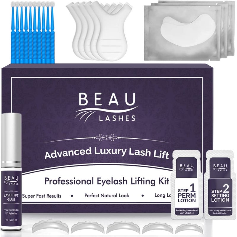 beau lashes Lash Lift Kit For Professionals For Perming Curling and Lifting Eyelashes Semi Permanent Salon Grade Supplies For Beauty Treatments Includes Eye Shields Pads and Accessories