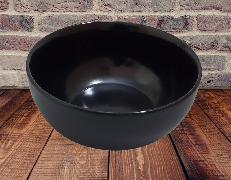 Pure Source India Ceramic Serving Bowl, Floral Bowl 750 ml, (Matte Black, 1 Piece) - Image 1