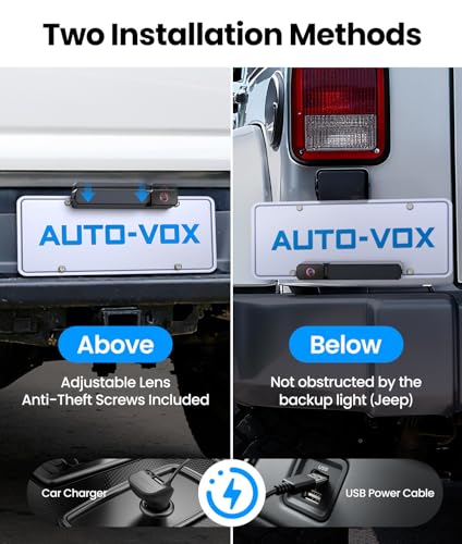 AUTO-VOX 2 Solar Wireless Backup Camera: Dual Cameras for Wider Coverage,DVR Recording 7.2" HD Split-Screen Monitor,Dual Antenna Signal,IP69K Waterproof Back Up Camera for Truck,RV,Camper,Trailer,Car - Image 3