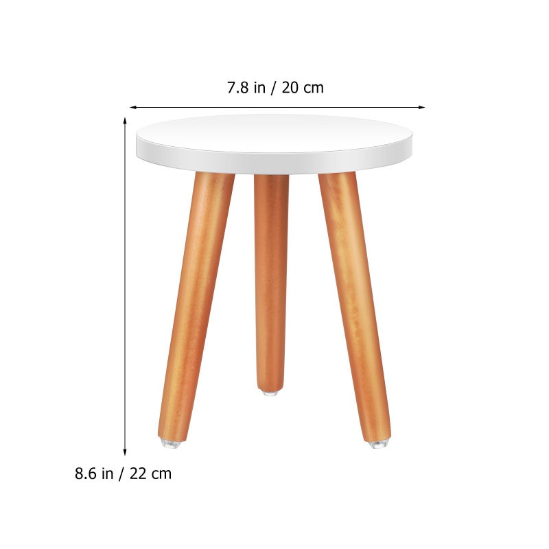 Small Indoor Wooden Plant Stands 2 Pcs Natural Wood Step Stools 22cm Diameter Home Decor - Image 3