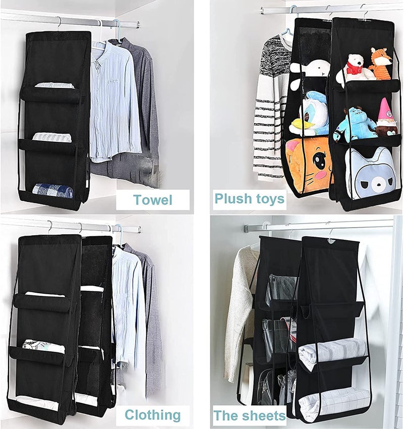 Ad Fresh Hanging Purse Handbag Storage Organizer, Soft & Breathable Fold-able Dust-Proof Holder Bag Wardrobe Closet, with 6 Clear Pockets - Image 3