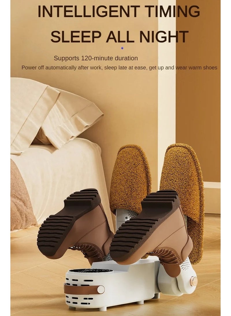 ارواق أربعة رفوف مجفف الأحذية الإلكترونية ذكي درجة حرارة ثابتة الأشعة فوق البنفسجية قابلة للطي توقيت قابلة للتطوير مجفف الأحذية 220 فولت - Image 1