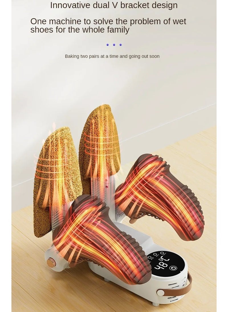ارواق أربعة رفوف مجفف الأحذية الإلكترونية ذكي درجة حرارة ثابتة الأشعة فوق البنفسجية قابلة للطي توقيت قابلة للتطوير مجفف الأحذية 220 فولت - Image 2