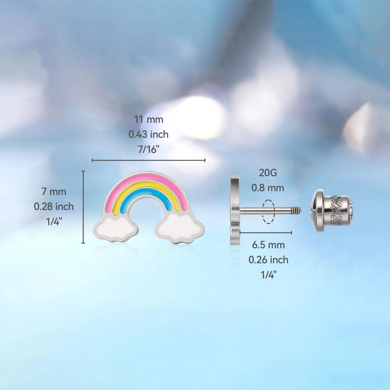 Limerencia Hypoallergenic G23 Implant Grade Titanium Screw Back Earrings Tragus 20G Helix F136 Piercing Post for Sensitive Ears Cartilage - Image 5
