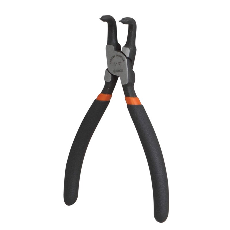 GROZ Internal Bent Circlip Plier with Precise & Solid Contact Tips| Ideal for Fitting Snap Rings Inside a Bore| Chrome Vanadium Construction| Wear Resistant| Cousin Grip| Length: 175 mm| CLP/BND/I/175 - Image 5