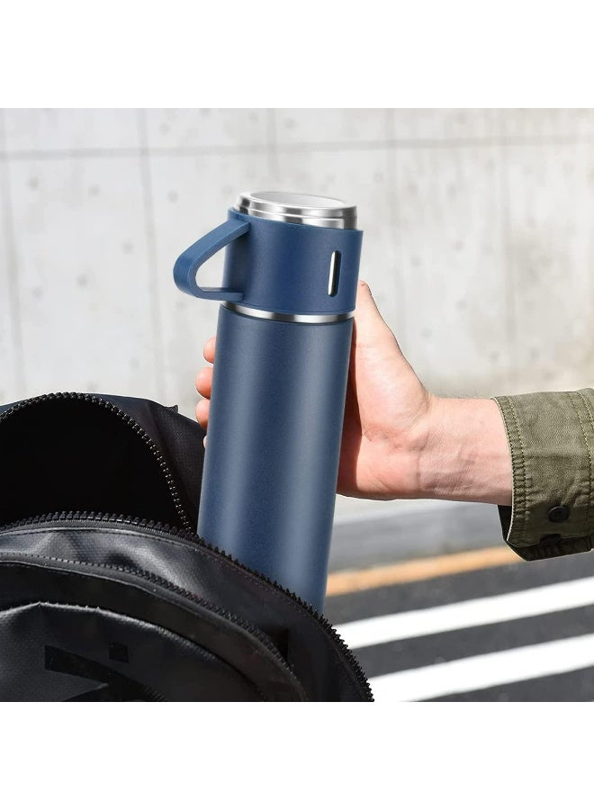 Premium 500ml Stainless Steel Vacuum Flask Gift Set with 3 Cups – Thermal Insulation Bottle for Tea & Coffee – Leakproof Travel Mug for Office, Gym, and Outdoor – Keeps Hot & Cold for 12 Hours - Image 2