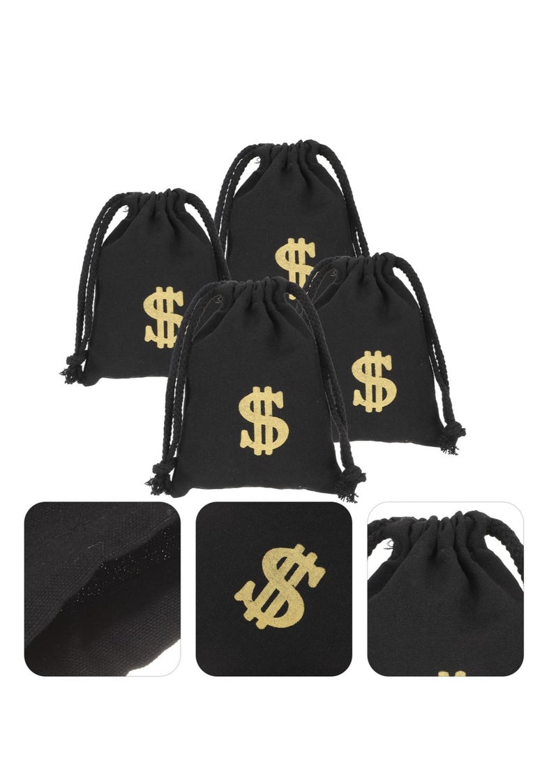 Set of 8 Vintage Money Drawstring Bags for Parties, Dollar Canvas Party Favors, Ideal for Themed Events and Decorations, Size 13x18cm - Image 3