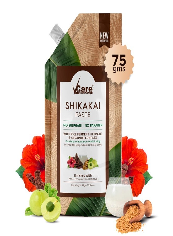 VCare Goat Milk White Soap 75g Pack of 3 & Shikakai Paste 75g Combo | With Argan Oil, Vitamin C & Natural Herbs | Gentle Cleansing & Conditioning Care for Smooth Skin & Healthy Hair - Image 2