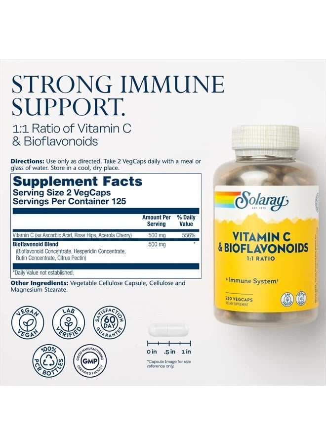 Solaray C w/Bioflavonoids, Veg Cap (Btl-Plastic) 500mg 100ct (250 CT, 125 Serv.)  - Image 2