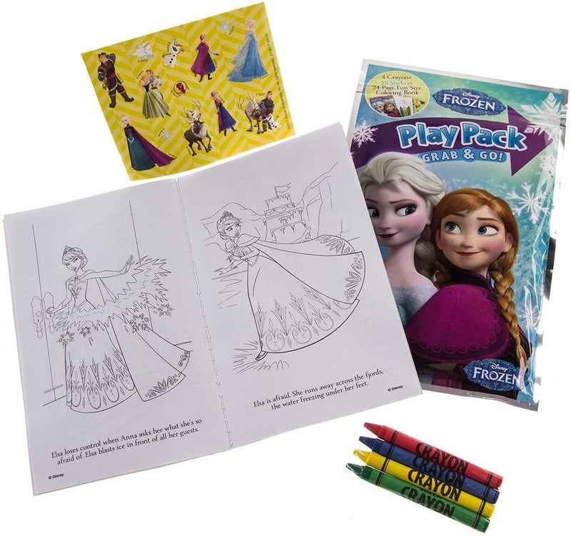 Bendon Set of 15 Full-Size Kids Play Packs Fun Party Favors Coloring Book Crayons Stickers (Disney Frozen) - Image 5