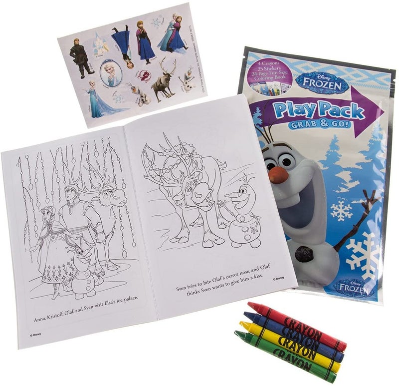 Bendon Set of 15 Full-Size Kids Play Packs Fun Party Favors Coloring Book Crayons Stickers (Disney Frozen) - Image 4