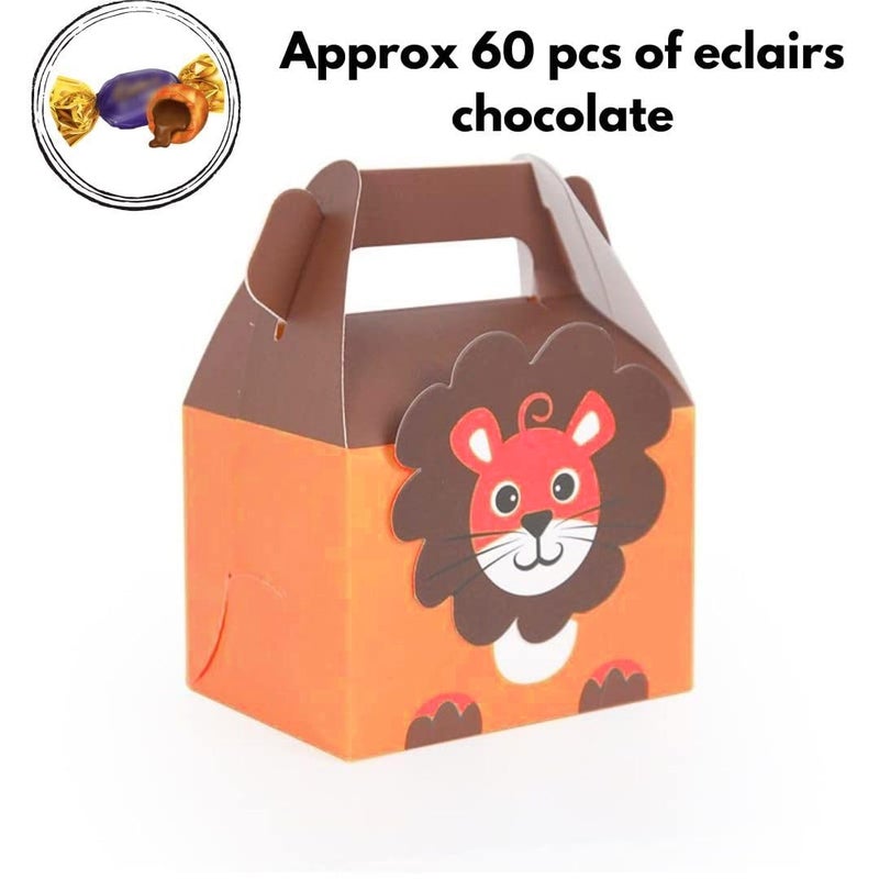 Satyam Kraft SATYAM KRAFT 20 Pcs Lion Printed Decorative Folding Paper Gift Boxes, For Gifting Chocolates, Dryfruits Items - Fancy Decorative packaging In Marriage Kids Function Packing (Brown)  - Image 4