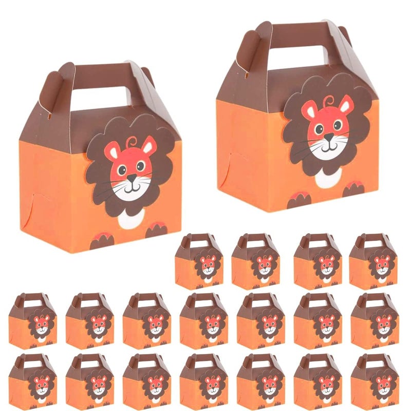 Satyam Kraft SATYAM KRAFT 20 Pcs Lion Printed Decorative Folding Paper Gift Boxes, For Gifting Chocolates, Dryfruits Items - Fancy Decorative packaging In Marriage Kids Function Packing (Brown)  - Image 1