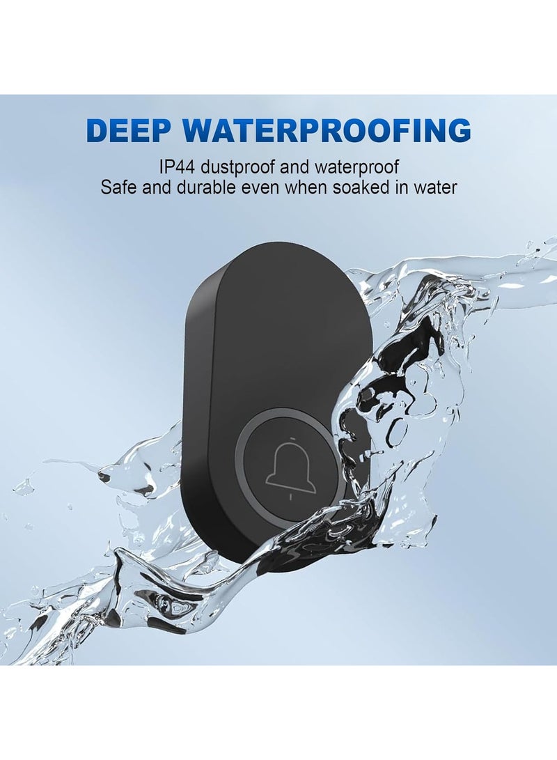 INSIJAM Waterproof Wireless Doorbell with 2 Receivers and 1 Transmitter Over 1000ft Coverage 38 Chimes 3 Levels of Volume Colorful LED Display Plug in Door Chime for Classroom Home Office - Image 4