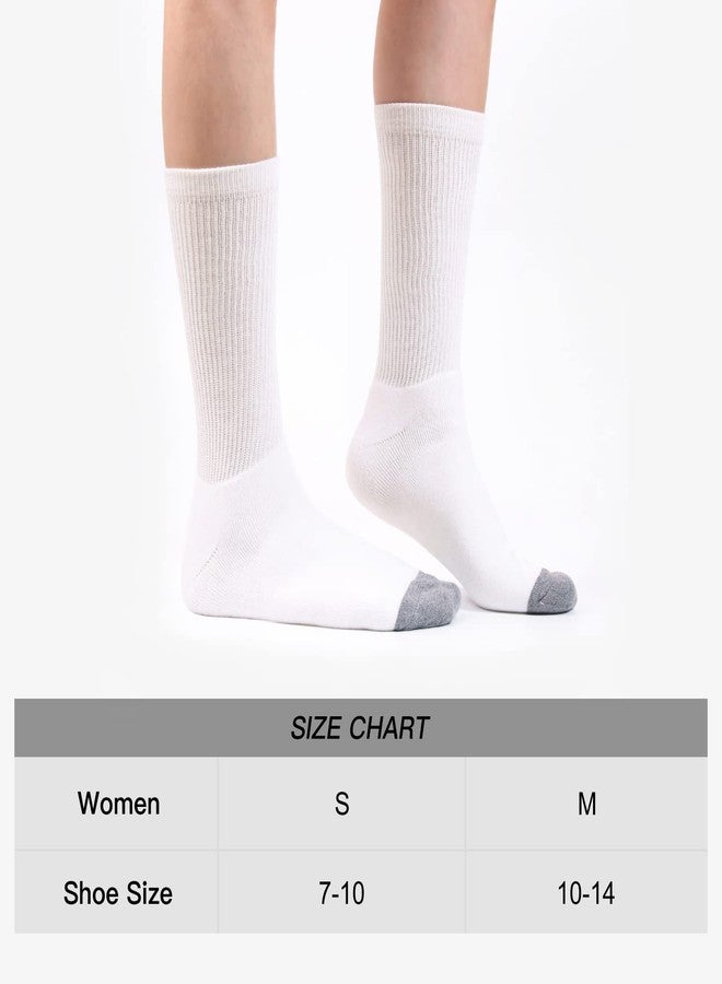 WANDER Women's Athletic Crew Socks 8 Pairs Cushion Running Socks for Women Sport Wicking Cotton Socks 7-10/10-14(Shoe Size :7-10, 8 Pairs White) - Image 2