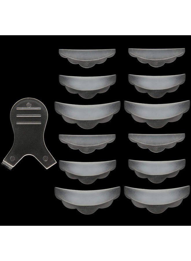 Zhanmai - Silicone Eyelash Perming Tool Set Include 6 Pairs Eyelash Perming Curler Silicone Pad And Lash Y Brush 13 Pieces Totally - Image 1