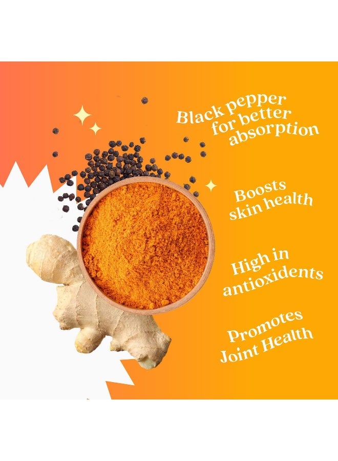 BeLive Vegetarian Friendly Turmeric with Ginger Gummies Curcumin Vitamins All Natural Chews for Adults & Kids (60 Count) - Image 4