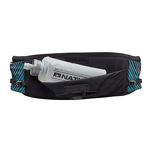 Nathan Running Belt Pinnacle Hydration Waistbelt/WaistPack. Includes Soft Flask, Storage, Zipper Pocket. For Running, Hiking Fanny Pack. No Bounce! (L/XL, Black/Blue) - Image 3