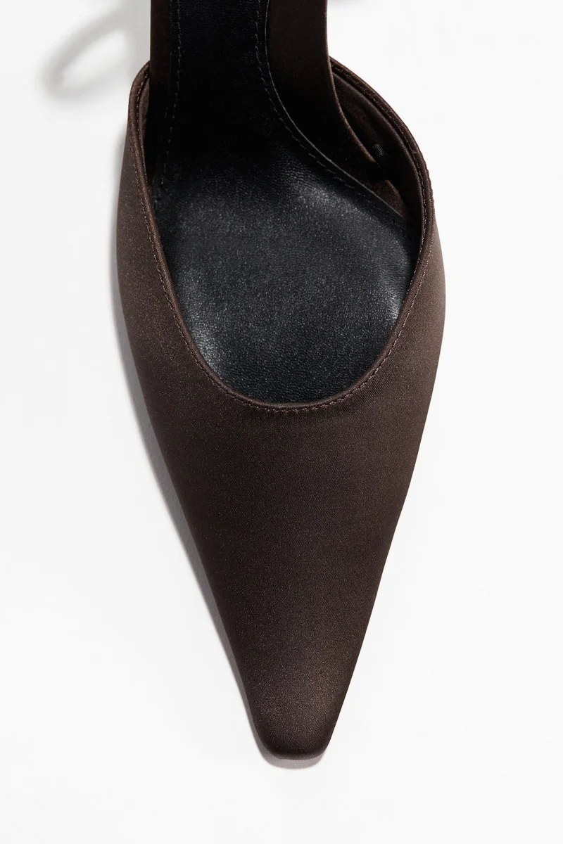 H&M Pointed satin court shoes