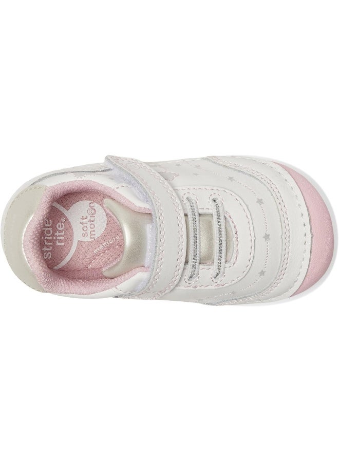 Stride Rite girls Soft Motion Adalyn First Walker Shoe, White/Silver, 3.5 X-Wide Infant US - Image 3