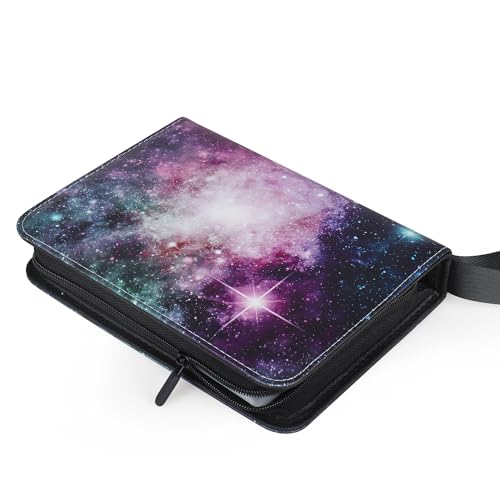 VEELAM 4 Pocket Trading Card Binders for 400 Cards, Purple Nebula Pattern - Image 3