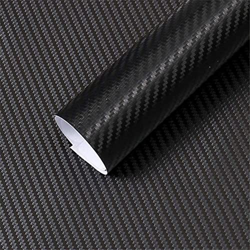 WISDOM 3D Black Carbon Fiber Vinyl Wrap Adhesive Sheet Roll Vinyl Sticker Tape for Cars Auto and Motorcycle DIY, Decoration Crafts (12" x 75) - Image 1