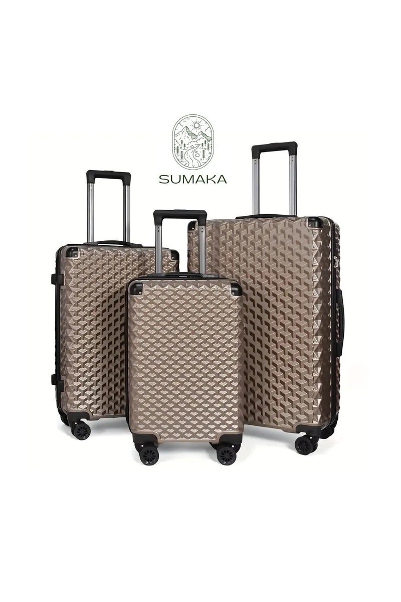 SUMAKA ABS+PC Travel Luggage - Set of 3 pcs 20"+24"+28" inches, Removable Wheels, 360° universal wheels - Image 1