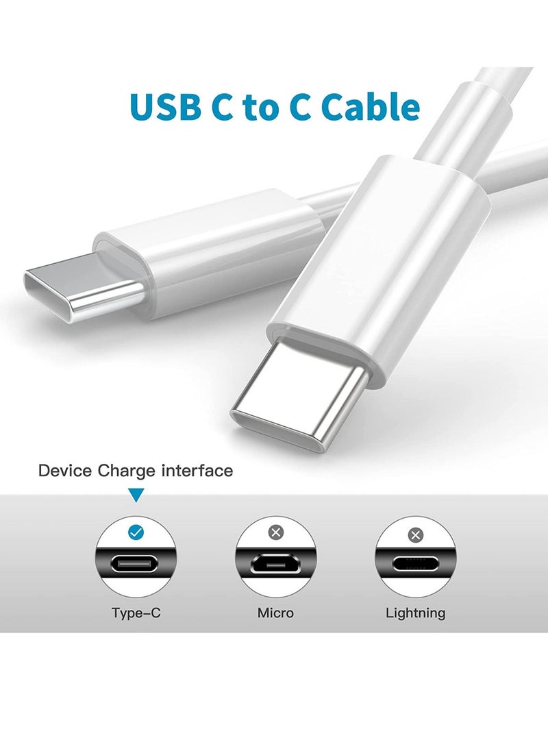 2 Pack Fast Charging 3M Long USB-C to USBC Power Cord for MacBook Pro Air/2020/2019/2018/2017/2016/IPad Air 4/5/iPad Pro 12.9/11 Type c