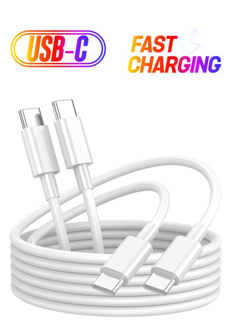 2 Pack Fast Charging 3M Long USB-C to USBC Power Cord for MacBook Pro Air/2020/2019/2018/2017/2016/IPad Air 4/5/iPad Pro 12.9/11 Type c