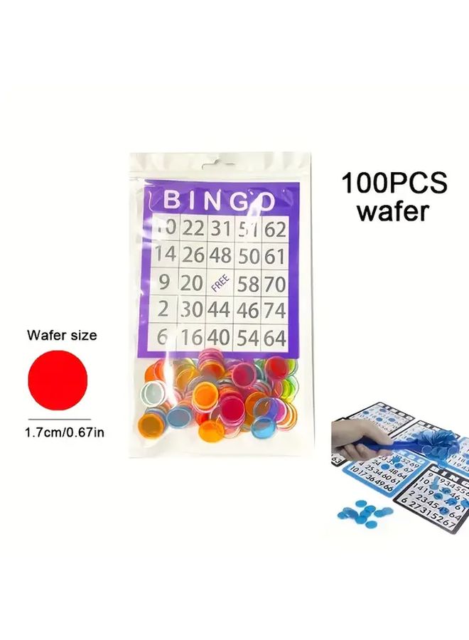 Orange Bingo Game Card With 100 Plastic Chips For Family Fun Parties Events - Image 5