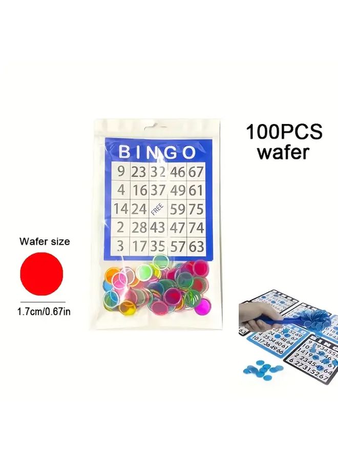 Orange Bingo Game Card With 100 Plastic Chips For Family Fun Parties Events - Image 4