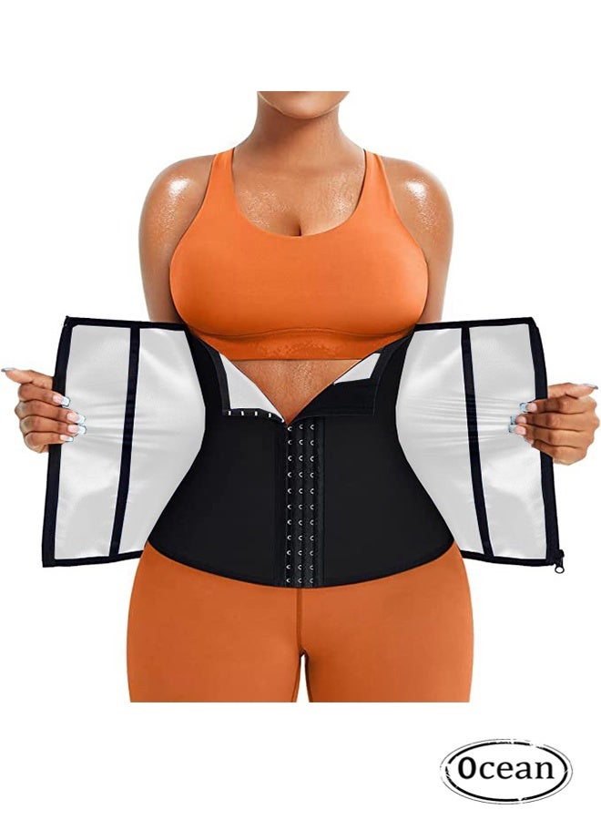 JS Waist Trainer Belt for Women, Body Slimming Corsets Sports Shaper Belt Restraint Belt Shapewear, Weight Loss Tummy Wrap Workout Belt Sweat Belly Band Sports Girdle Sauna Suit - Image 1