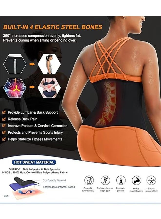 JS Waist Trainer Belt for Women, Body Slimming Corsets Sports Shaper Belt Restraint Belt Shapewear, Weight Loss Tummy Wrap Workout Belt Sweat Belly Band Sports Girdle Sauna Suit - Image 5