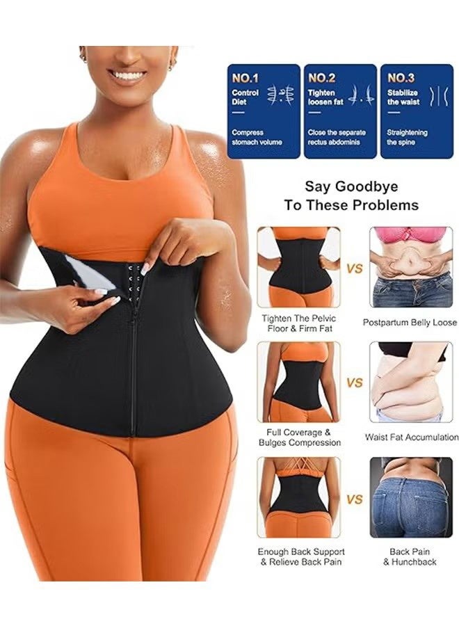 JS Waist Trainer Belt for Women, Body Slimming Corsets Sports Shaper Belt Restraint Belt Shapewear, Weight Loss Tummy Wrap Workout Belt Sweat Belly Band Sports Girdle Sauna Suit - Image 4